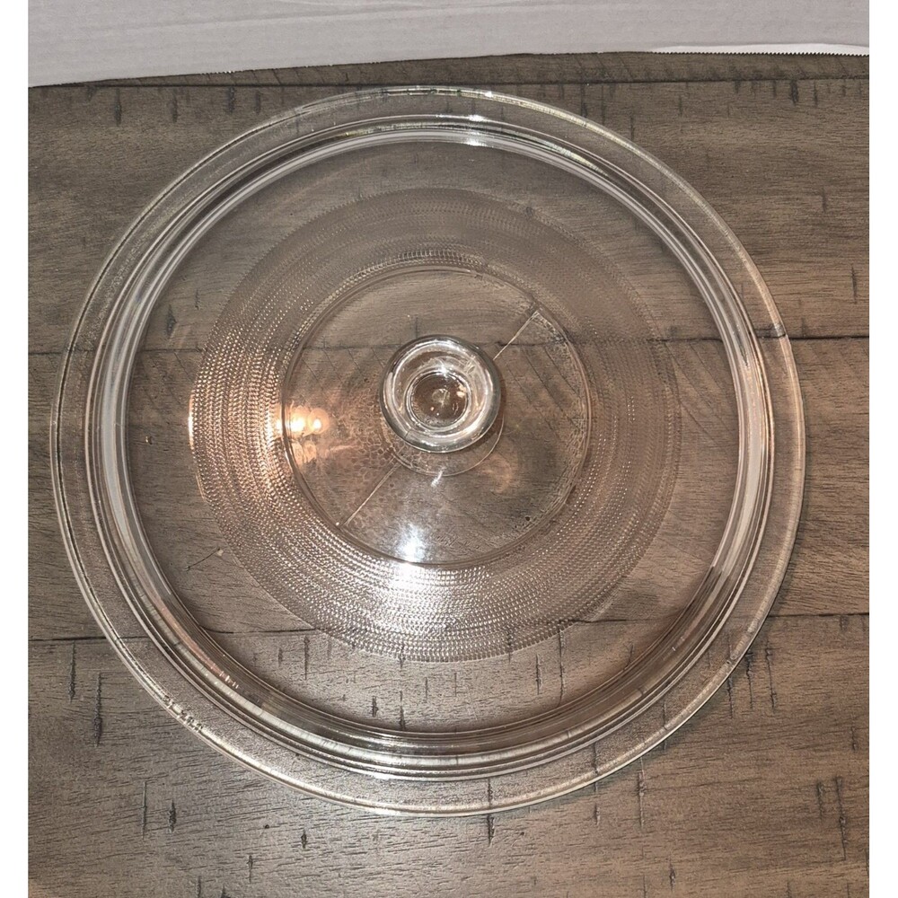 Vintage Large Round Clear Glass Replacement Lid 10.5" USA 18 - No Chips